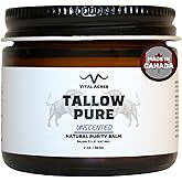 Vital Acres Tallow Pure – One Ingredient Balm | 100% Grass-Fed Beef Tallow for Skin, Whipped & Unscented | 2oz Face & Body Moisturizer for Radiant Skin | Beef Tallow Skincare