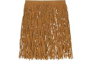 M METERXITY PU Leather Fringe Trim, 1 Yard 11.8 Inch Camel Double Side Suede Tassel Sewing Trim for DIY Craft/Sewing Dress Co