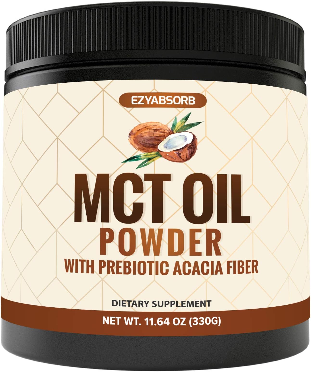 EzyAbsorb MCT Oil Powder - Keto Friendly Fat Source for Ketosis - Ketone Energy Supplement on Ketogenic Diet - Easy to Absorb & Digest in Smoothies & Shakes or Keto Coffeev 16oz
