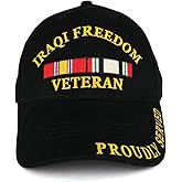 Armycrew Iraqi Freedom War Veteran Ribbon Embroidered Structured Baseball Cap