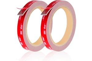 JmhNewhope Double Sided Mounting Tape 2 Rolls Double Sided Adhesive Tape, Waterproof Double Sided Tape Heavy Duty, Strong Mounting Adhesive Acrylic Foam Tape for Home Office Car Decor, 0.6''x9.8Ft