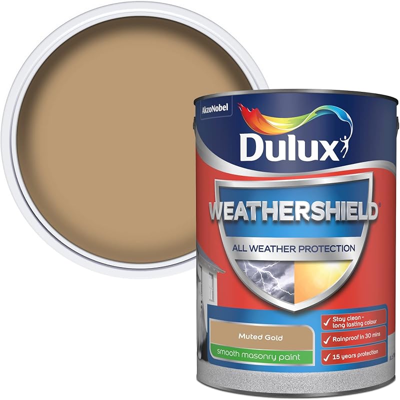 Dulux Weathershield Smooth Masonry Paint Muted Gold 5L