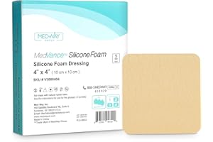 MedVance TM Silicone - Silicone Adhesive Foam Absorbent Dressing, 4"x4", Box of 5 dressings