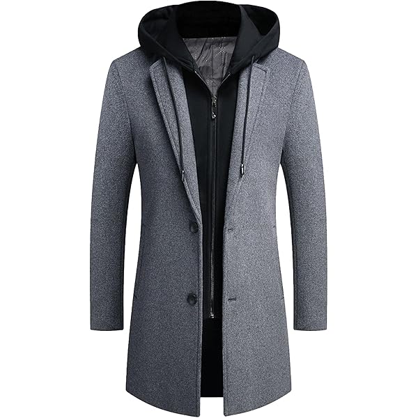 Amazon.com: Mens Stand Collar Woolen Coat Business Casual