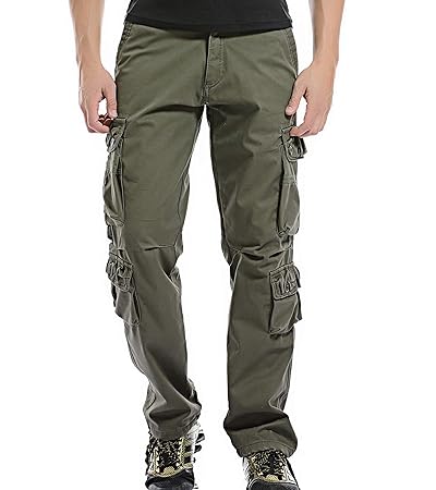 AYG Warm Velour Hose Herren Cargo Hose Freizeit Hose Baumwolle 29-40