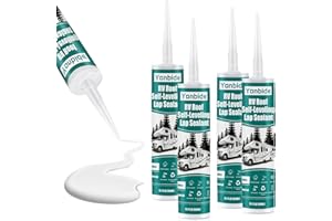 FELIZSHOP RV Silicone Sealant,RV Roof Self-Leveling Lap Sealant RV Caulk Sealant, RV White Flex Repair Caulking Lap Sealant for Rubber Roof on Motorhomes, Trailers, Campers （4 Pack）
