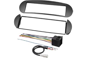 NuIth Single Din Radio Installation Dash Kit W/Radio Wiring Harness for 1998-2010 Volkswagen Beetle, Din Mounting Plate Beetl