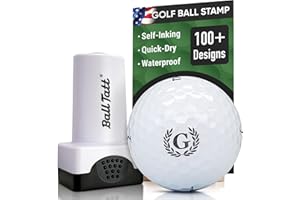 Ball Tatt - Monogram Golf Ball Stamp - Self-Inking Marker - Quick-Dry Permanent Marking Tool, No Leaks or Refills, Reusable & Waterproof Golfing Stamper - Ideal Gift for Golfers, Dads, Retirement.
