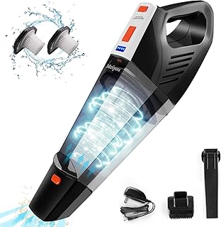 MEIYOU Handstaubsauger Akku, 9000PA Handstaubsauger Akku Beutellos 13.5V /25min Handsauger Kabellos (Akkuhandsauger, 2000mAh Li-Ionen Akku, 2 HEPA-Filter) Akkusauger für Auto und Zuhause