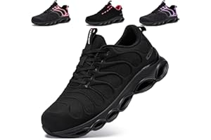 LARNMERN Steel Toe Shoes for Women Lightweight Comfortable Safety Shoes Sneakers Steel Toe Sneakers Work Colorful Breathable Fashionable Footwear
