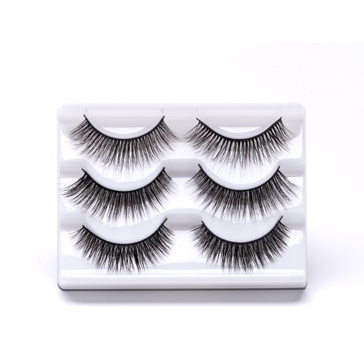 False Eyelashes Pack 3D Black Soft Natural Long Fake Thick Eye Lashes Strips Halloween Eyelashes for Women 6 Pairs/2 Pack by LK LANKIZ