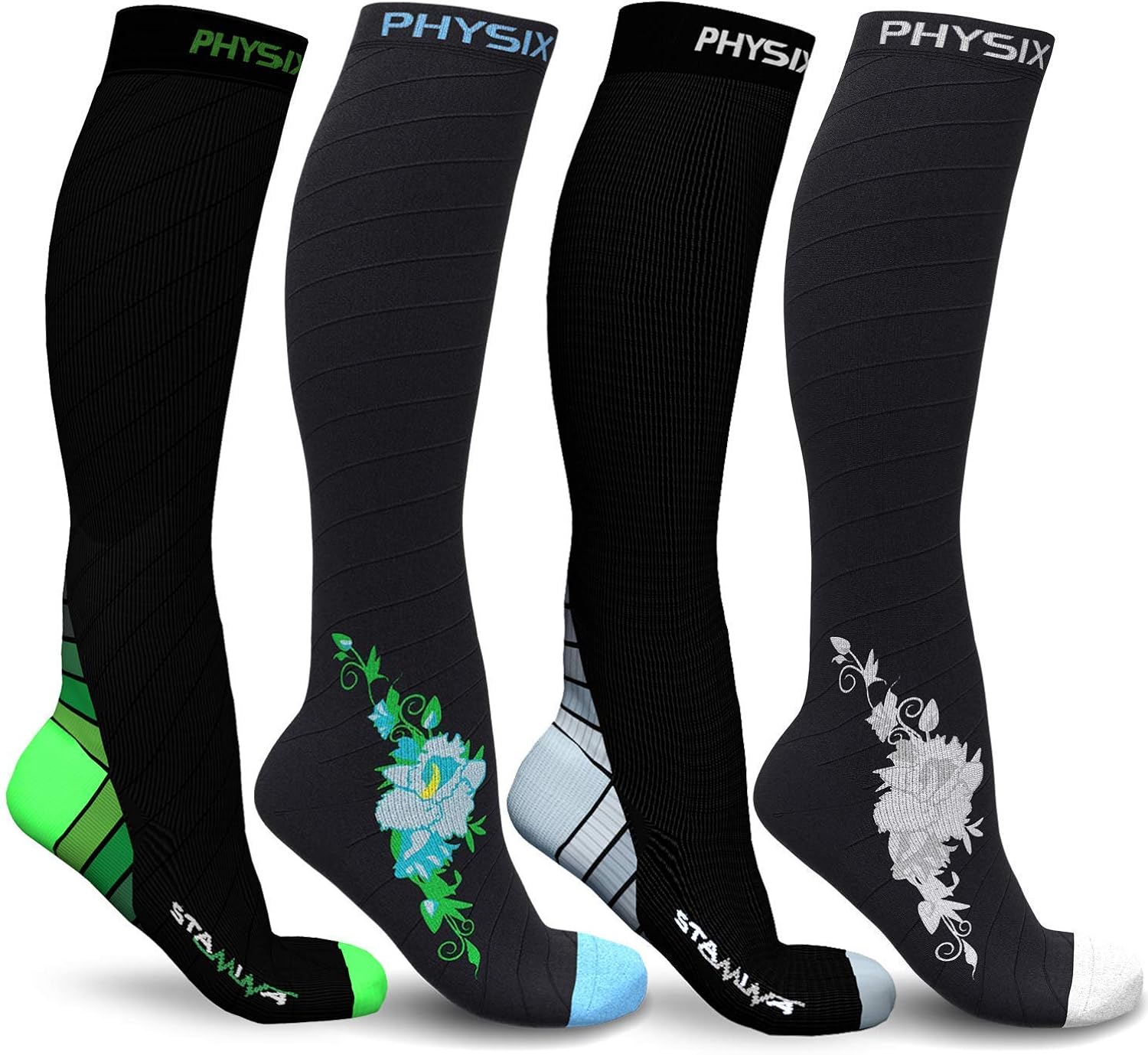 Physix Gear Sport 4 Pairs of Compression Socks for Men