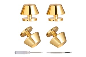 Notgia 8 Sets 10MM Brass Handbag Purse Feet Hardware Bag Making Supplies Rivets for Leather Studs and Spikes for Repair and Decorate Clothing Fabric Shoes Belt Pet Collar Leather Crafts (Gold)