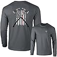 Thin Red Line Firefighter Long Sleeve T-Shirt FIRE Axes US Flag F&B