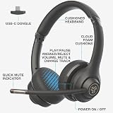 JLab Go Work 2nd Gen Wireless Headset with Mic – USB-C Dongle, Bluetooth 5.3 view 7