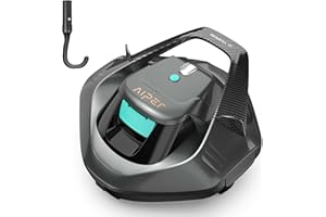 AIPER Cordless Robotic Pool Vacuum, Self-Parking Technology, Portable, Ideal for Above-Ground Flat Pool up to 40 Feet, Grey
