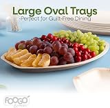 FOOGO Green 100 Disposable Palm Leaf Trays Large 14x10 Eco Friendly view 2