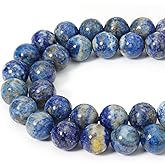Siomia 60pcs 6mm Natural Lapis Lazuli Gemstone Beads Energy Healing Crystal Round Loose Stone Beads for Jewelry Making, DIY Bracelets Necklaces