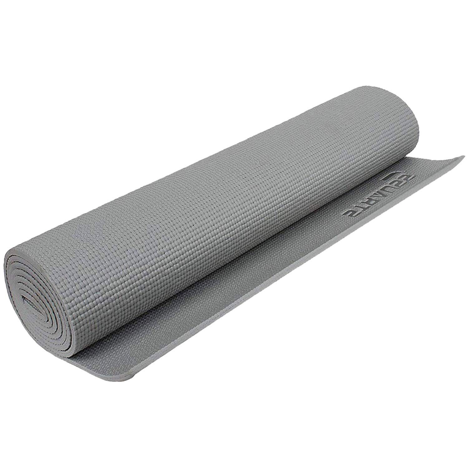 STRAUSS Yoga Mat with Carry Bag | Anti-Slip Exercise Mat for Women & Men | Home Gym Workout, Yoga, Pilates | Eco-friendly | Non-Slip Surface | Lightweight & Durable | 8mm (Grey)