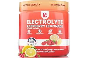 Keppi Keto Electrolytes Powder No Sugar - Sugar Free Electrolytes - Keto Hydration Electrolytes - Made in USA - Delicious Raspberry Lemonade Flavor - Mixes Easily No Clumps