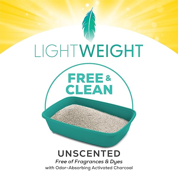 PURINA TIDY CATS LIGHTWEIGHT FREE AND CLEAN UNSCENTED, MULTI-CAT, CLUMPING, 99.9 PERCENT DUST FREE CAT LITTER – 17 LB. BOX