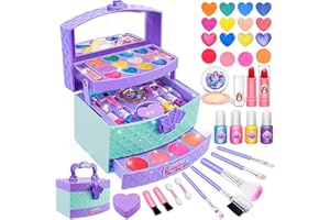 BEKALERZ Toys for Girls,Washable Real Kids-Makeup-Kit-for-Girl,Toddler-Toys for 3 4 5 6 7 8 9 10 11 12 Year Old Girl,Christmas Birthday Mermaid-Gifts-for-Girls,Makeup-for-Kids-Toy,Princess-Dresses-Up-for-Girls