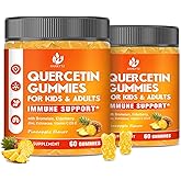 (2 Pack) Sugar Free Quercetin with Bromelain Gummies for Kids & Adult - Immune, Antioxidant, Seasonal Support, 1000mg Quercetin Supplements with Bromelain, Zinc, Elderberry, Vitamin C D3 E, 120 Count