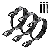 Cable Matters 3-Pack SATA III 6.0 Gbps SATA Cable 18 Inches (SATA Cable for SSD, SATA SSD Cable, SATA 3 Cables) Black