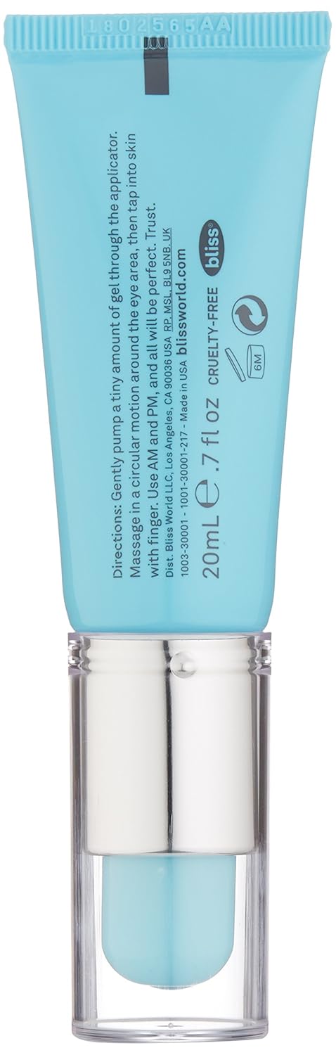 Bliss Eye Do All Things Hydrating Eye Gel Depuff & Brighten Straight-from-the-Spa Paraben Free, Cruelty Free 0.7 fl oz: Premium Beauty