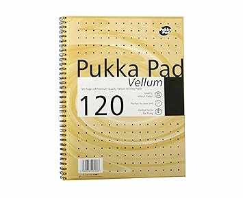 Pukka Pad Notizblock, spiralgebunden, perforiert, Pergamentpapier, 120 Seiten, 3 Stück