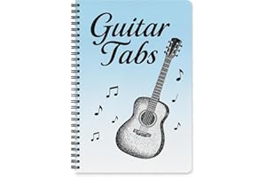GlibHLBantz Guitar Tab Notebook with Blank Sheet Music Pages, Spiral Bound Guitar Tablature Book and Music Composition Journal for Songwriting & Practice, A4 (11.2" x 8.3")