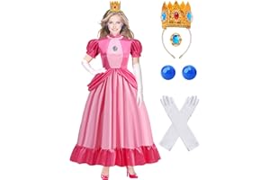 WISHTEN Princess Costume for Adults,Princess Dress for Women, Halloween Costume Dress Up Outfit with Accessories