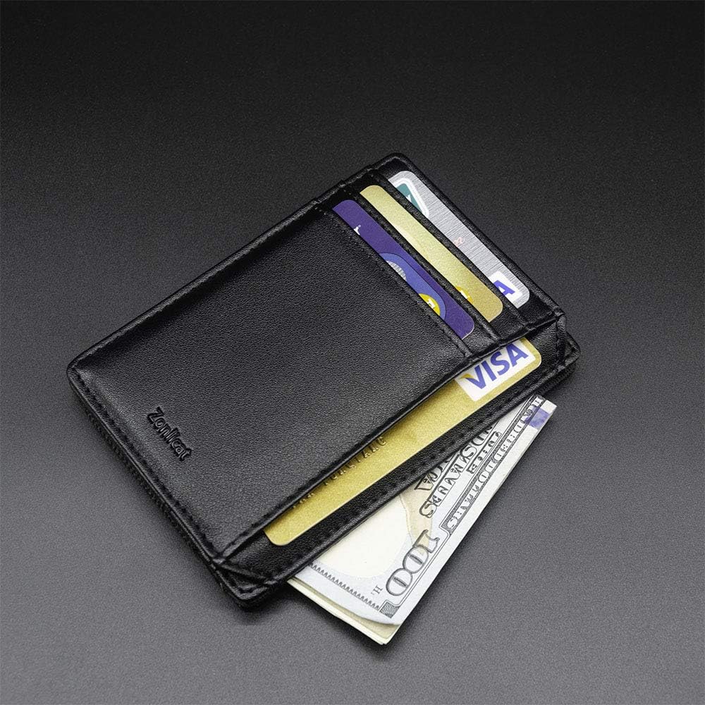 Men's Wallet, Zonlicat Slim Minimalist Front Pocket RFID Blocking Card Holder Leather Wallets for Men