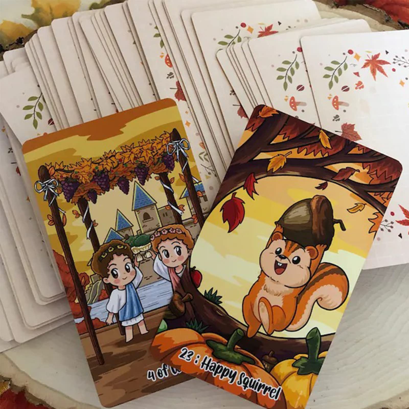 mrdiyshisha Autumn Miss Tarot Deck - Fall Tarot in The Four Seasons Tarot Series, 78 Standard Tarot Cards with Guidebook for Beginners (4.75