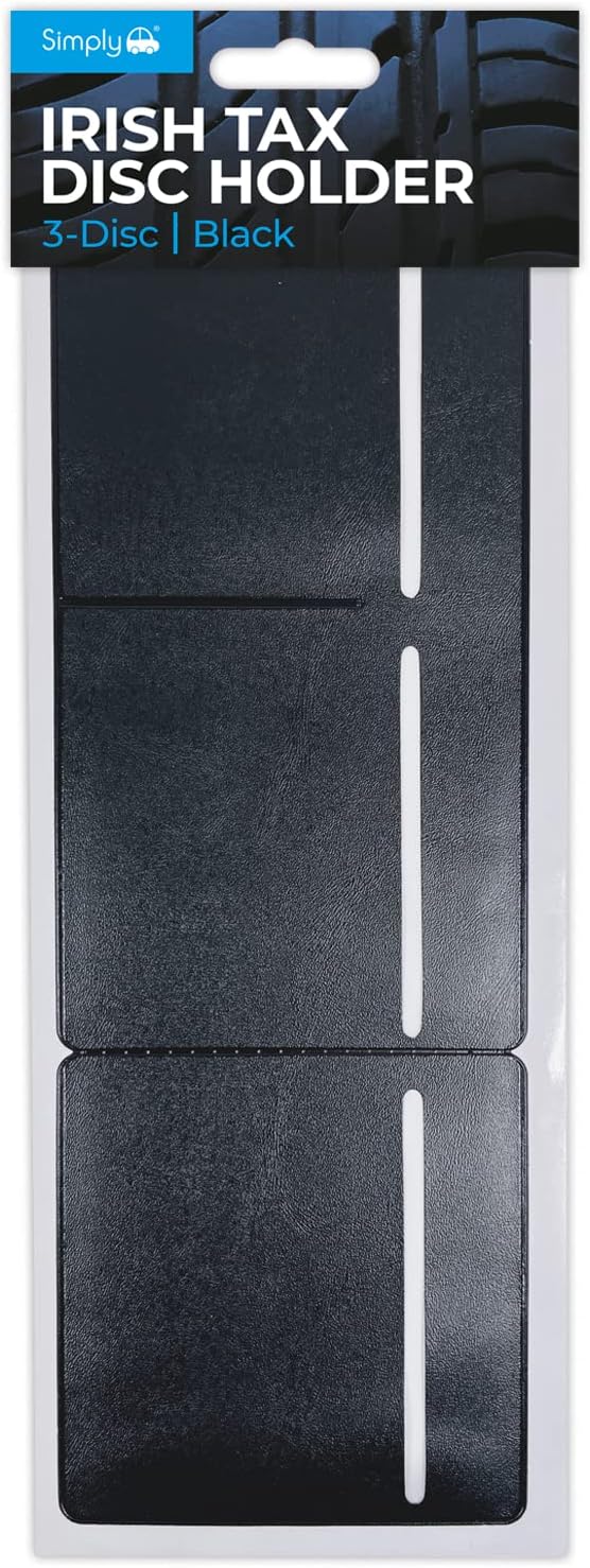 Simply ITDH002 Black Irish 3-Disc Tax Holder Self Cling Easy Removal