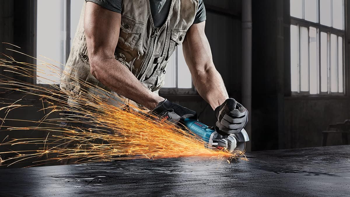 Bosch Professional Angle Grinder GWS 9-125 S (900 Watt, Disc Diameter 125 mm, Includes Additional Handle, Protective Cover - Image 4