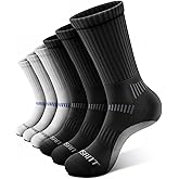 Bigant Mens Socks Athletic Compression Cushioned Crew Performance Sports Work Socks Running Arch Support Upgraded Wicking
