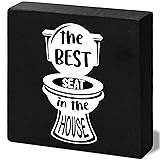 FUQWZ Funny Black Bathroom Decor, The Best Seat in