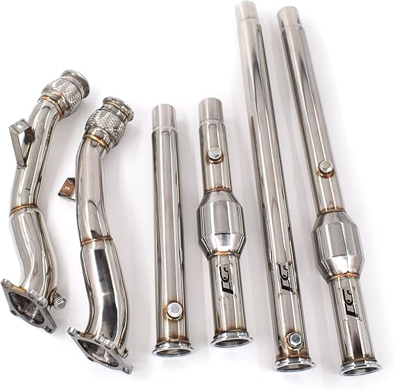 3"2.5" Downpipes Catless and 200CPI Catted MidPipes K04/RS6 Hybrid Flange FOR Audi S4 B5 A6