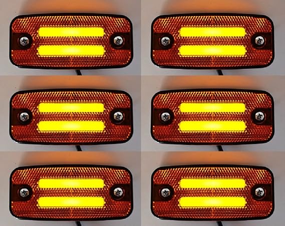4x Feux De Gabarit LED Latéraux Ambre - 12-24V - Pour Camion, Remorque - Universel