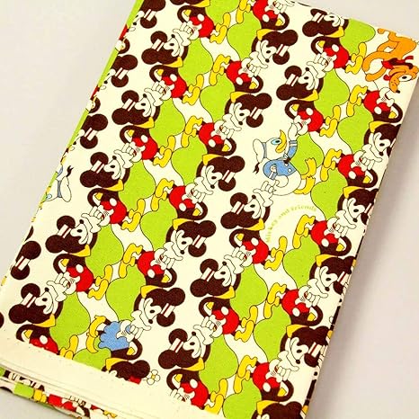Amazon 生地 キャラクター ハギレ 90cm 1m オックス ミッキー 寺田順三コラボ ウェーブボーダー ミドリ 布 ミッキーフレンド G7368 C 並行輸入品 布 生地 通販
