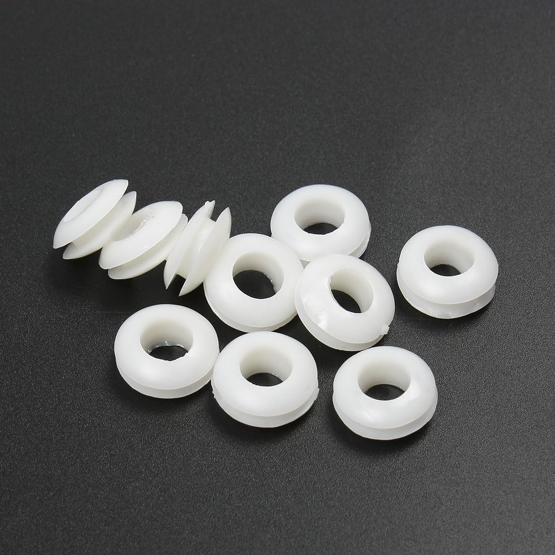 10 Pcs 8mm Inside Diameter Wearing Resistant Rubber Grommets White BigaMart