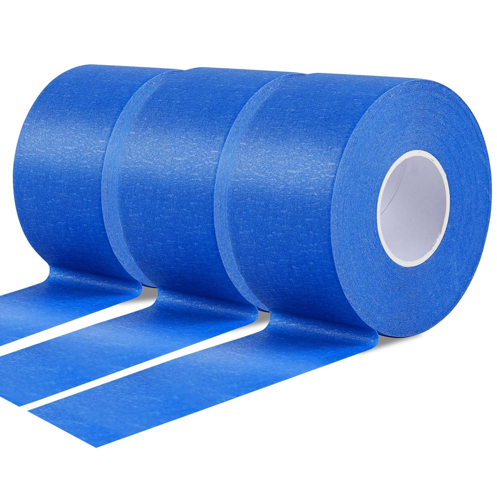 Gicare 3 Rolle Malerkrepp Masking Tape 50mm x 50m Abklebeband Maler für Malerarbeiten, Kreppband Malerband Standard Papierklebeband UV Maler Klebeband für Farbtrennung Renovierungen(Blau)