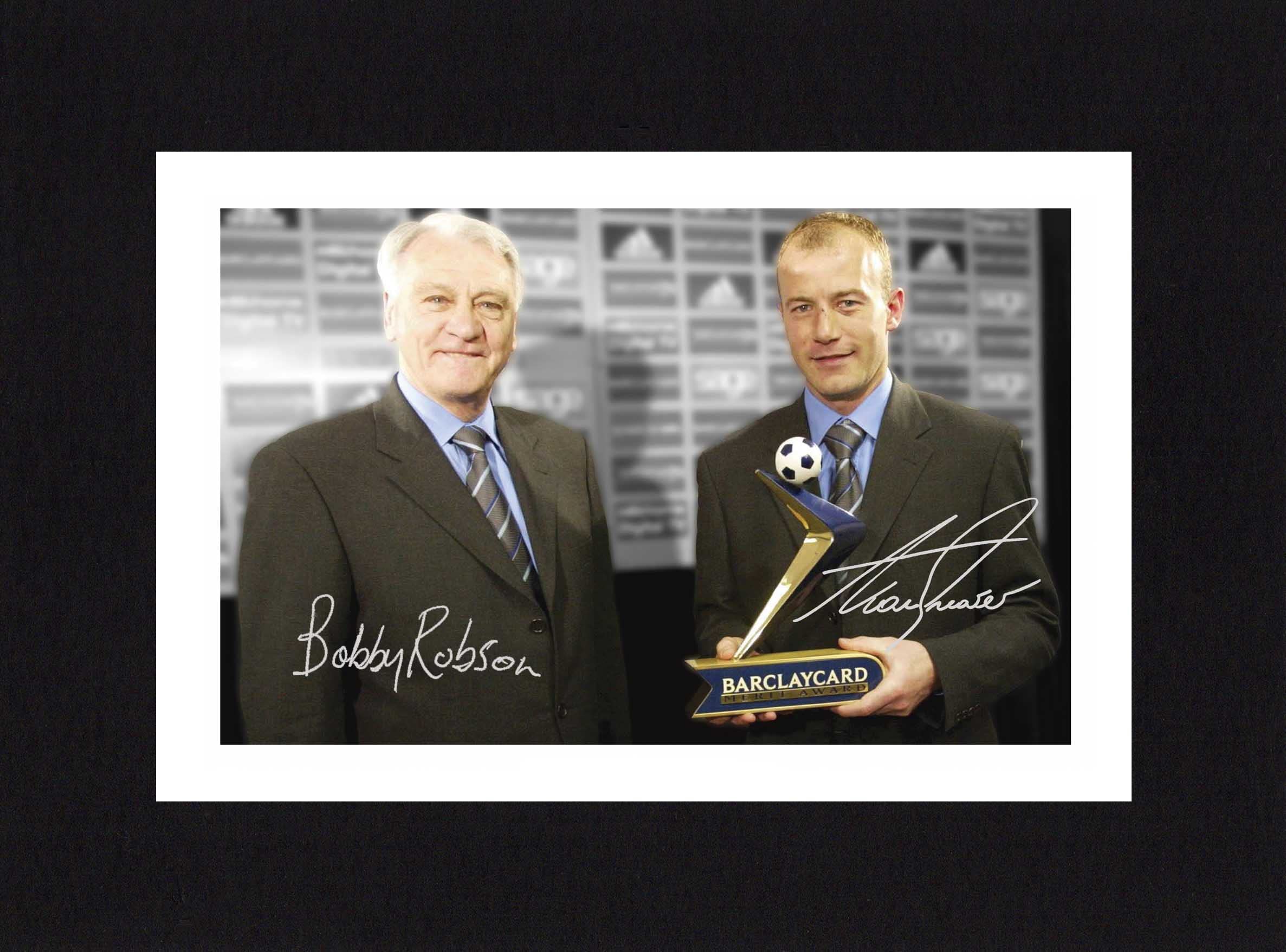 BOBBY ROBSON & ALAN SHEARER Signed 8x6 Inch Mounted Photo Print Pre Printed Signature Newcastle United - Autograph Gift, Ready To Be Framed, Full Colour, 8 x 6 Inches - 203.2 x 152.4 mm