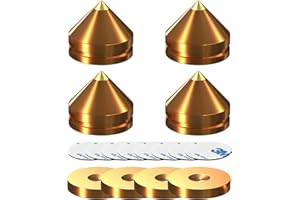 Tenlysound Hifi Speaker Isolation Stand Feet Pads Mat Hi-End Audio Speaker Spikes Aluminum Shock Absorber Subwoofer Vibration Dampener Resonance Reducer for CD DVD Player Amplifier Recorder Turntables