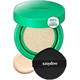 Easydew Mela B Toning Ampoule Cushion - 2-in-1 Korean Skin Care & Face Beauty Makeup - Age-Defying Full Coverage Cushion Foundation with Niacinamide & Hyaluron-Vital C 0.45 oz (#17 Ivory)