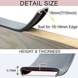 Gray U-Shape Edge Banding, 19.68 FT Self Adhesive