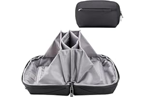 DDgro Tech Organizer Pouch, Travel Accessories Carrying Case Bag for Electronics, MacBook Charger & Cords, Cables, Hard Drive (Black)