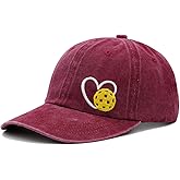 MINYJHZ Pickleball Hat for Women Men, Adjustable Embroidered Heart Pickleball Baseball Cap