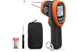 BTMETER BT-1500 Pyrometer 30:1 Industrial Laser Thermometer Gun, -58℉ to 2732℉ Non Contact High Temp Infrared Thermometer Digital IR Temperature Gauge Orange(NOT for Human Temp Test)